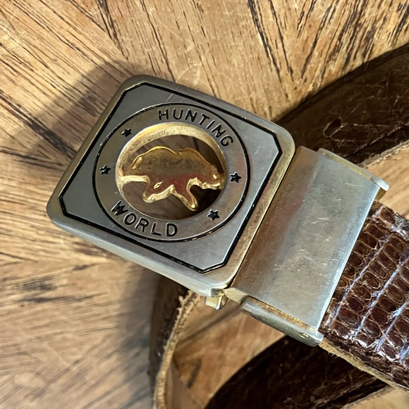 Stunning VNT Hunting World Reversable Brown Reptile & Leather Belt - Unisex - Picture 3 of 15
